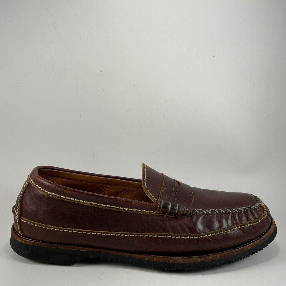 Chippewa Bison Leather Loafers Brown Mens Size 13 Shoes D Slip-Ons Vibram 36708